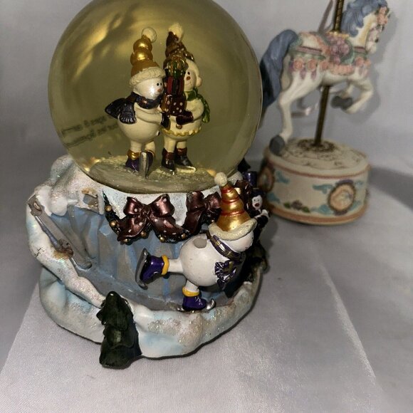 LOT OF VINTAGE MUSIC BOXES TOYO SINGED S, L AND SNOW GLOBES CHRISTMAS UNICORN - Picture 2 of 10